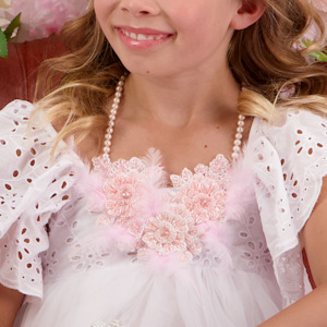 The Belle Flower Girls Pink Necklace