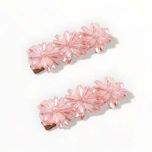 The Nassandra Crystal Flowers Hair Clip Set