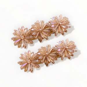 The Nassandra Crystal Flowers Designer Hair Clip