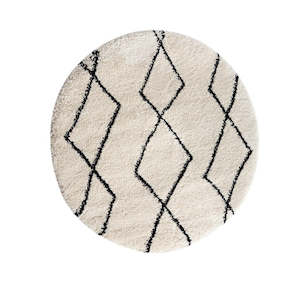 Nomadic Round Cream/Black Rug