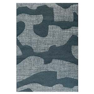 Sanibel Indoor/Outdoor Form Slate Blue Rug