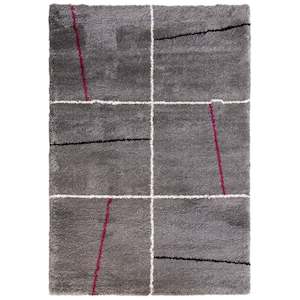 Floor covering wholesaling: Noble 9701 Dark Grey/Deep Magenta Rug