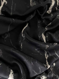 Silk Pillow Case - Black Marble