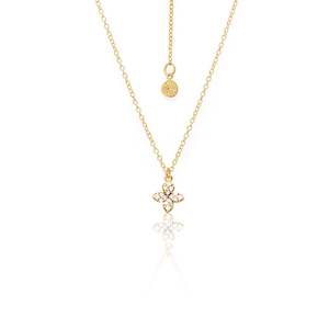 Flora / Necklace / Clear + Gold