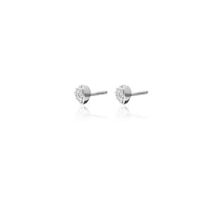 Petite Petal / Stud Earrings / Clear + Silver