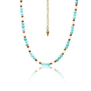 Serenity / Necklace / Amazonite + Rose Quartz + Gold