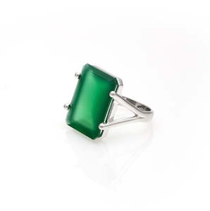 Prima Donna / Green Onyx + Silver / Ring