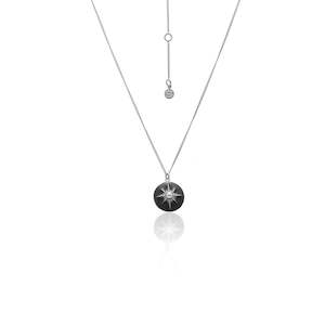 Noire / Necklace / Black Enamel + Silver