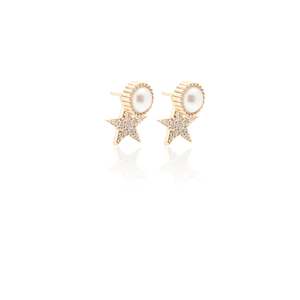 Lumiere / Ear Jackets / Pearl + Gold