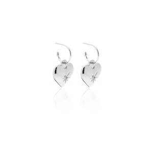 Superstition Club / Cross My Heart / Hoop Earrings / Silver