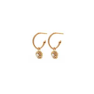 Petite Perle / Hoop Earrings / Pearl + Gold