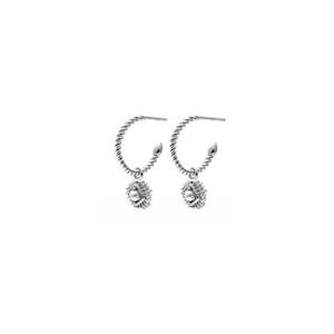 Petite Perle / Hoop Earrings / Pearl + Silver