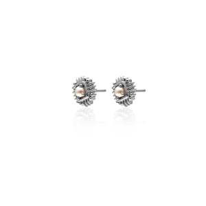 Petite Perle / Stud Earrings / Pearl + Silver