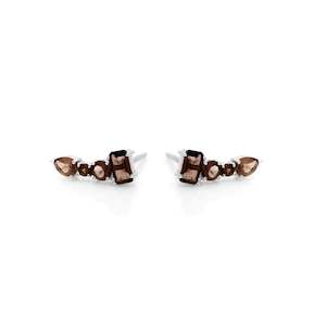 Theia / Ear Climbers / Smokey Quartz + Silver