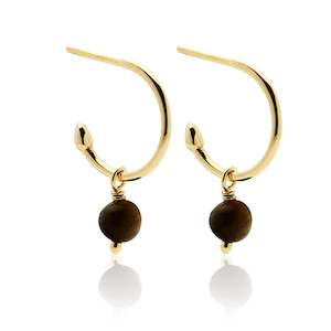 Superfine / Mini Tiger's Eye Hoops / Gold