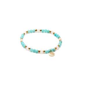 Serenity / Bracelet / Amazonite + Rose Quartz + Gold