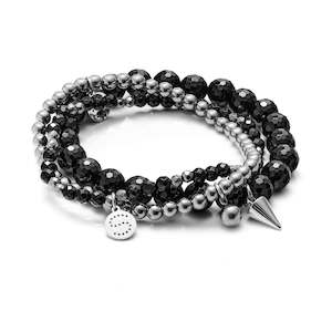 Charme / Bracelet Trio / Black Onyx + Silver