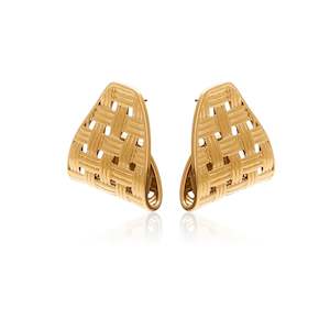 Lattice / Statement Earrings / Gold