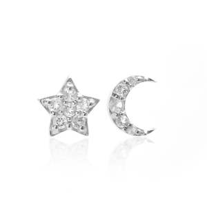 Superfine / Earrings / Celestial / White Topaz + Silver