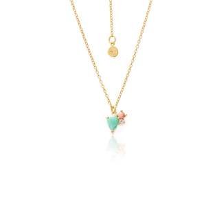 Bloom / Necklace / Amazonite, Rose Quartz, Pink Opal + Gold