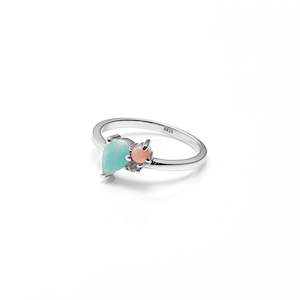 Bloom / Ring / Amazonite, Rose Quartz, Pink Opal + Silver