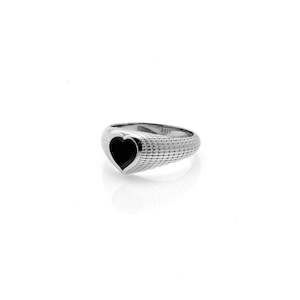 Romantique / Signet Ring / Black Spinel + Silver