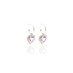 Statement Earrings: Amour / Hoop Earrings / Brazilian Amethyst + Silver