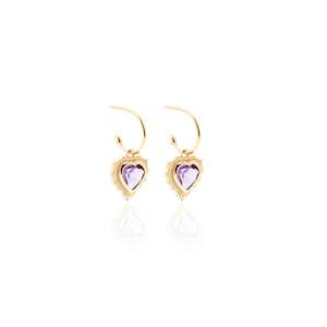 Amour / Hoop Earrings / Brazilian Amethyst + Gold