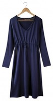 Silkbody Silkspun Women's Long Sleeve V Neck Dress Silkbody