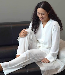 Linen - household: Pure Silk Crepe-de-Chine Pyjama Pants - Clearance; Shop Second