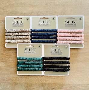 100% Silk Scrunchies - Small (4 pack)