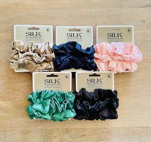 100% Silk Scrunchies - Large (3 pack)