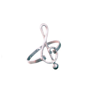 925 Sterling Silver Musical Note Wire Ring