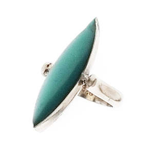 Rings: Green Agate and 925 Sterling Silver Swivel Ring