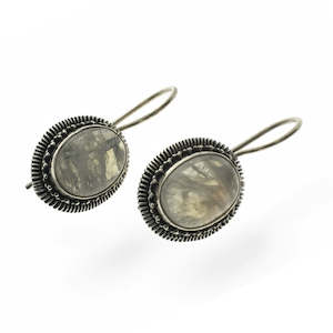 Oval Moonstone .925 Silver Earrings