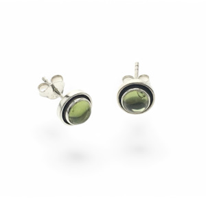 .925 Sterling Silver Peridot Stud Earrings