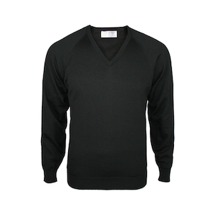 Extrafine Merino Classic Fit Vee - Black