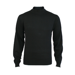 Male and female clothing manufacturing - similar quantities of each: Extrafine Merino Classic Fit Turtle Neck - Black