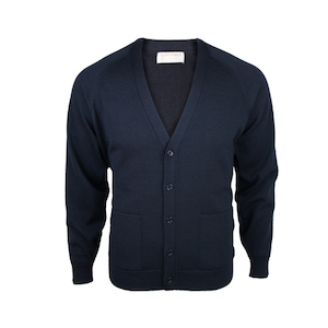 Extrafine Merino Classic Fit Cardigan - Dark Navy