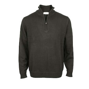 Male and female clothing manufacturing - similar quantities of each: Pure Wool 1/4 Zip - Charcoal