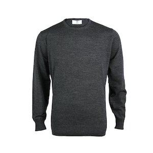 Extrafine Merino Classic Fit Crew - Charcoal