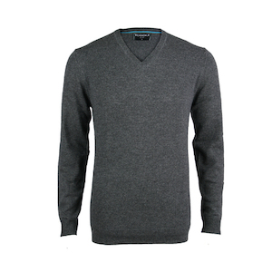 Cashmere & Merino Tailored Fit Vee - Platinum