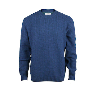 Male and female clothing manufacturing - similar quantities of each: Textured Crew Neck Pullover. Ink