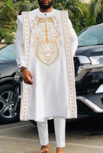 African Long Robe For Men Three Pieces Sets