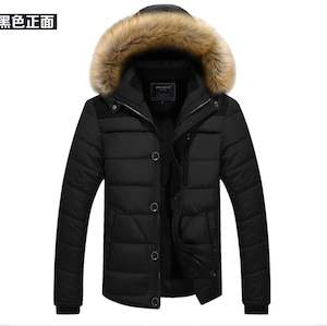 Black Mens Hooded Down Coat Winter Warm Ultra Light Down Jacket