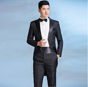 Black Men's Tuxedo Wedding Performance Stage Suits-MJ 8577B