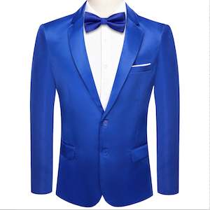 Blue Men's Suit Jacket Slim Fit Coat-XX-1055