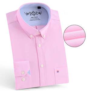 Pink  High -Quality Business and Casual shirt . Cotton Long sleeve