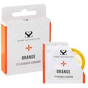 Share Satisfaction Flavoured Condoms Orange 3 Pack