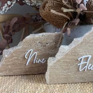 TRAVERTINE STONE BEIGE TABLE NUMBERS